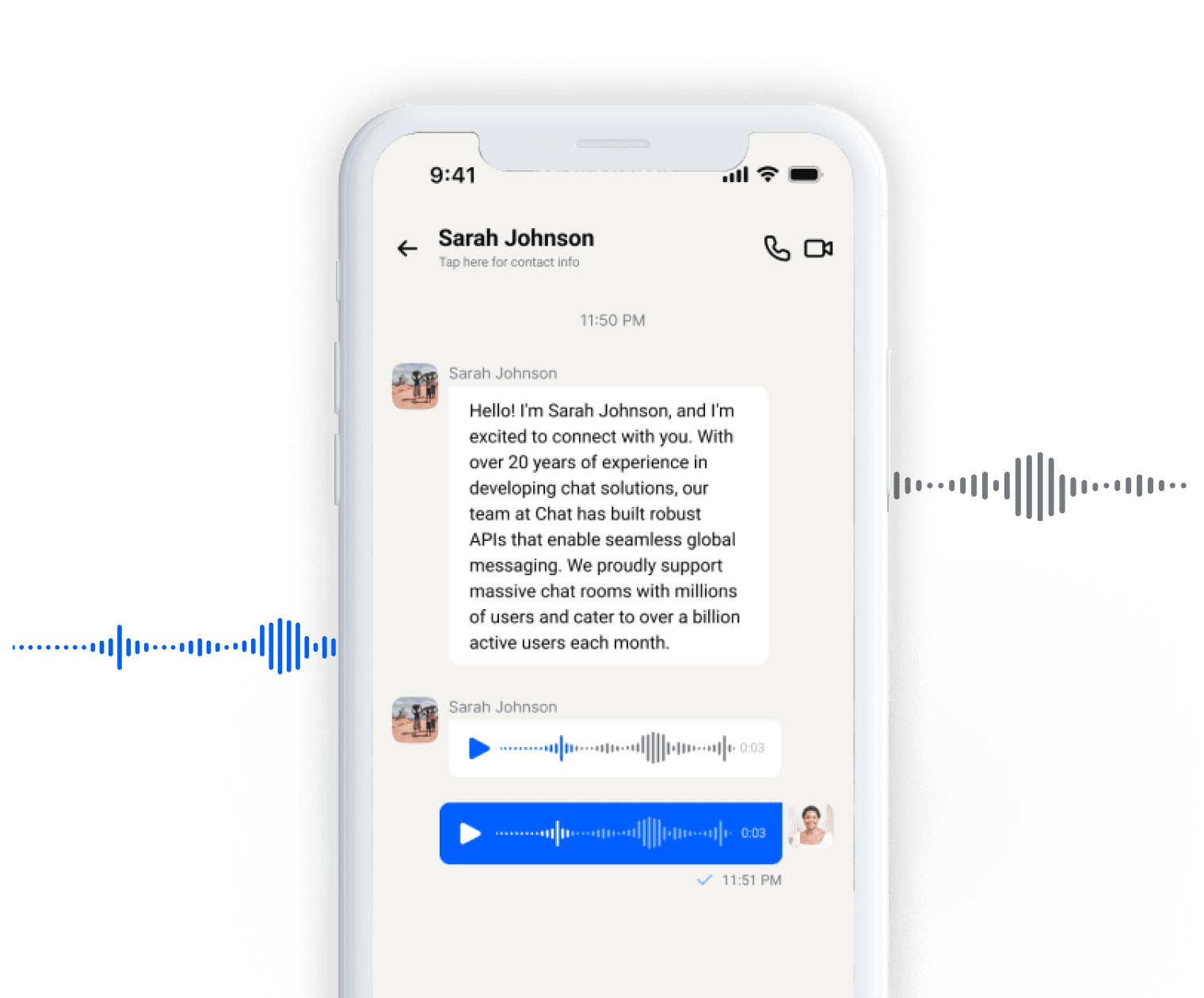 Voice Note Waveform Display