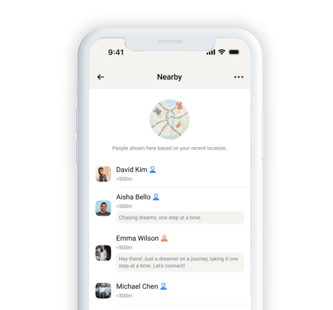Nearby Discovery Map Interface